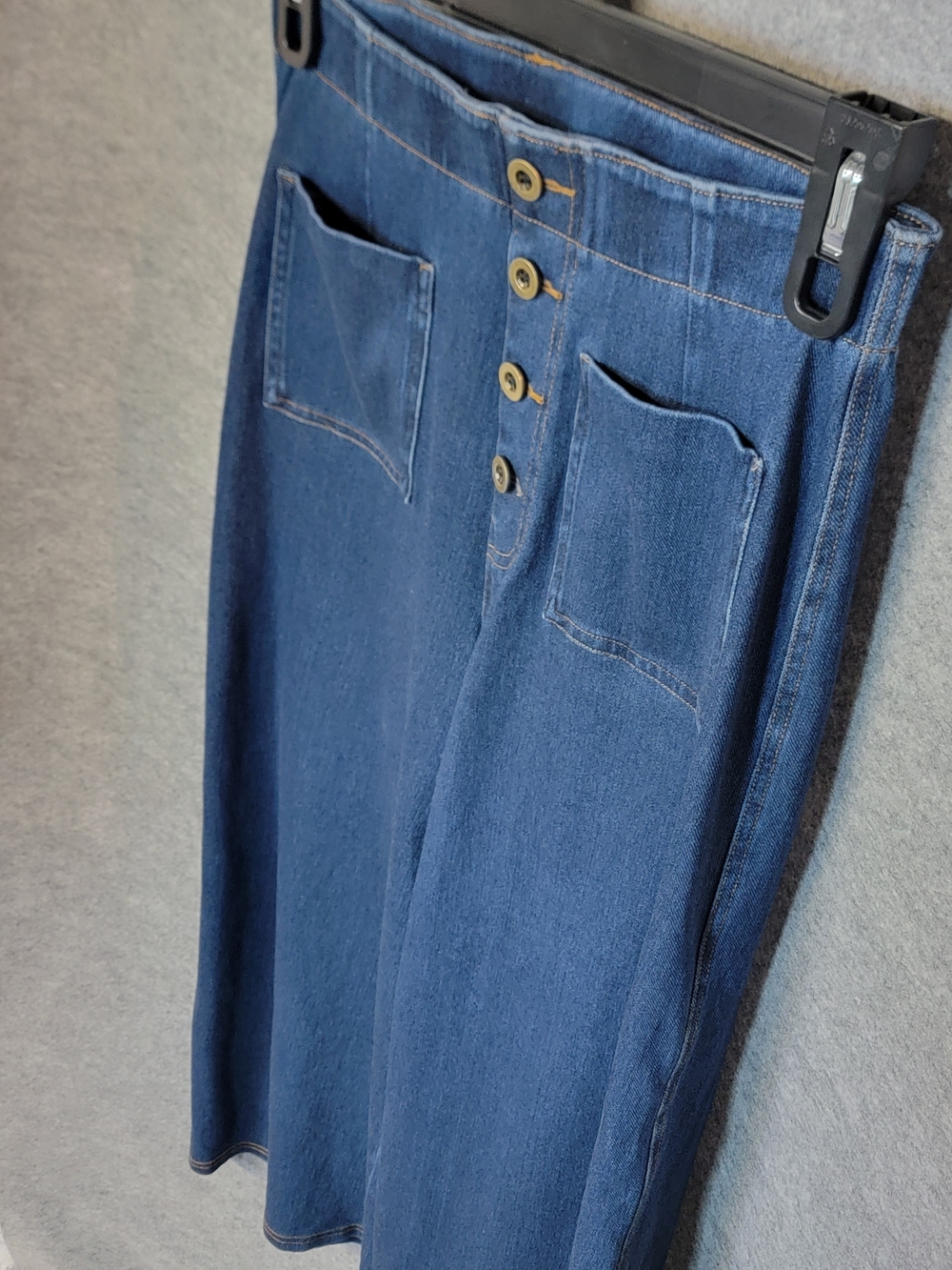 HALARA Flex- High Waisted Pockets Washed Casual Wide Leg Jeans - Picture 2 of 13